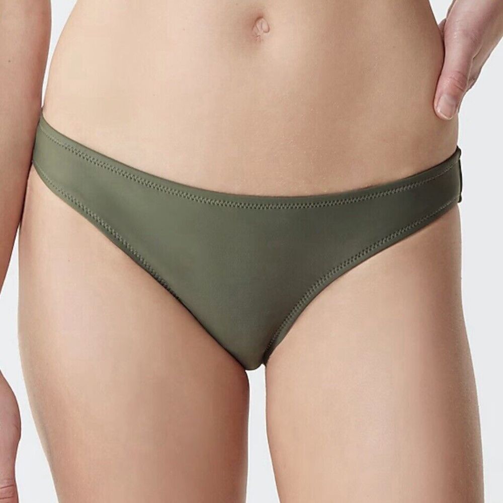 J Crew Heritage 1989 High-Leg Bikini Bottom Cool Cypress Green Size Medium BP209